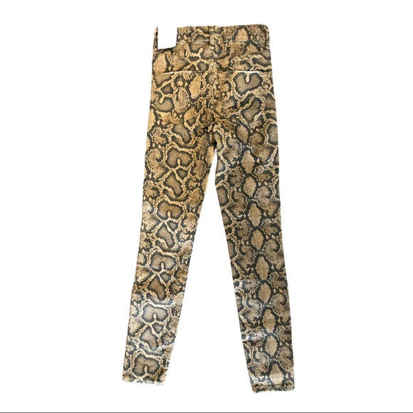 🛍️3/$40 Zara Snakeskin Hi-Rise Skinny Golden  Brown Pant Size 2 - Picture 3 of 7